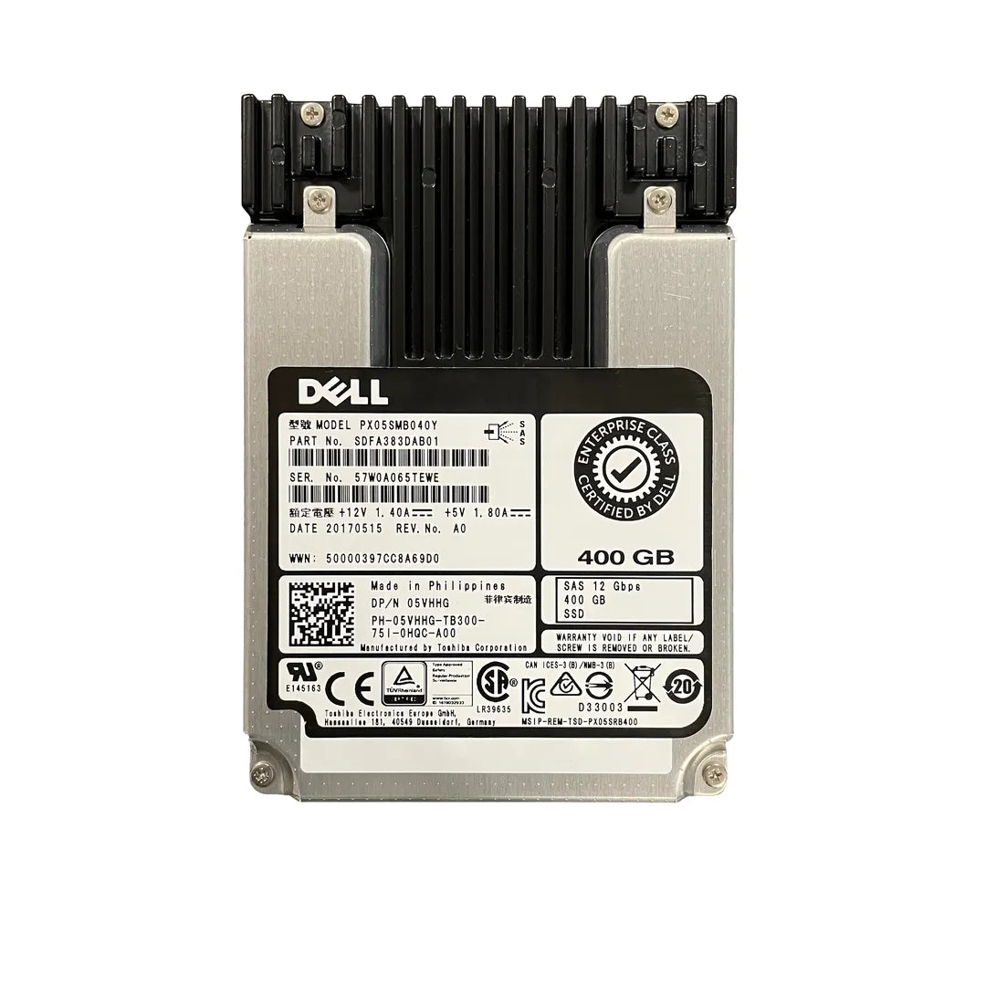 Dell 5VHHG 400GB SAS SSD, Toshiba PX05SMB040Y
