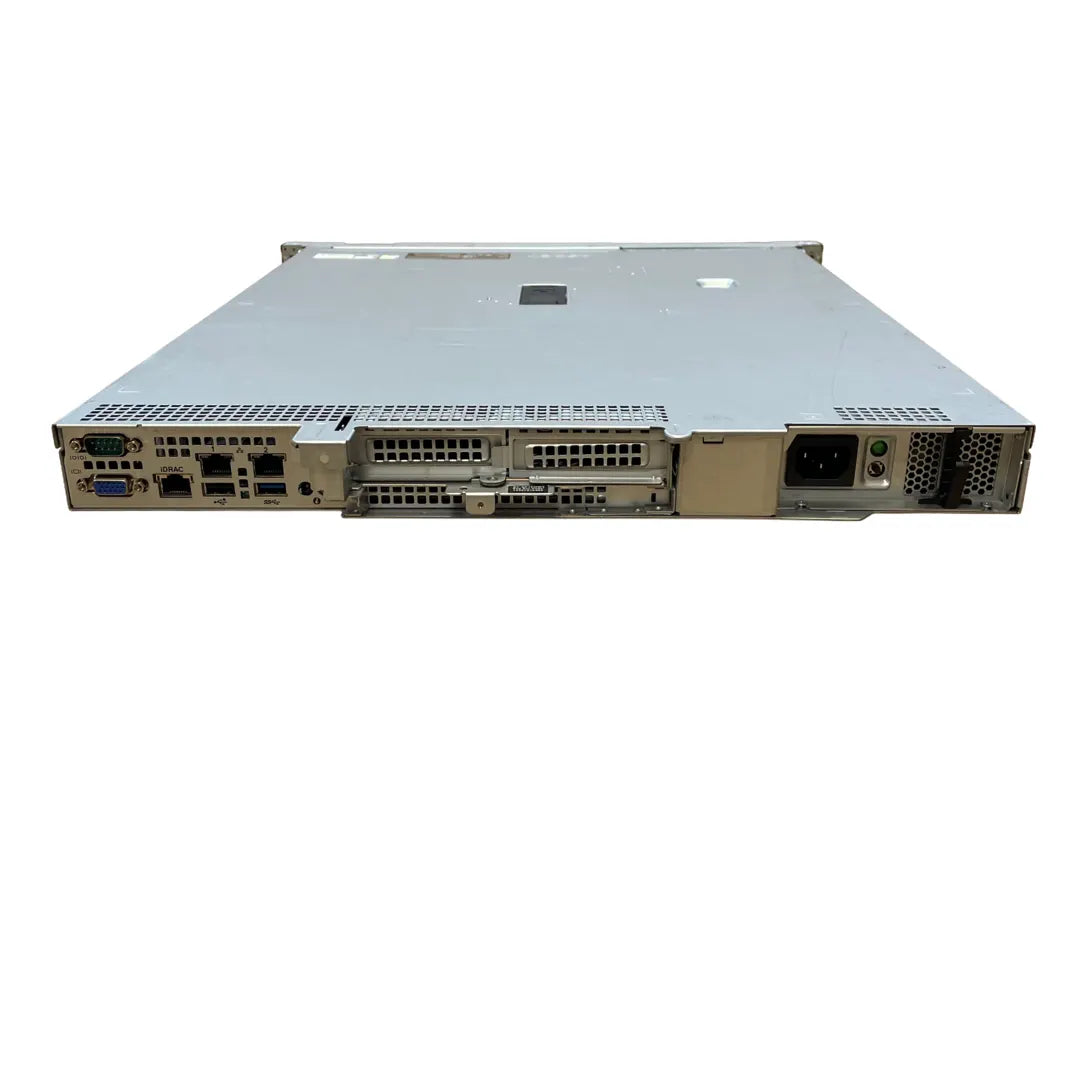 Dell R250 tagapaneel: iDRAC, 2x 1GbE, PCIe pesad ja toiteplokk